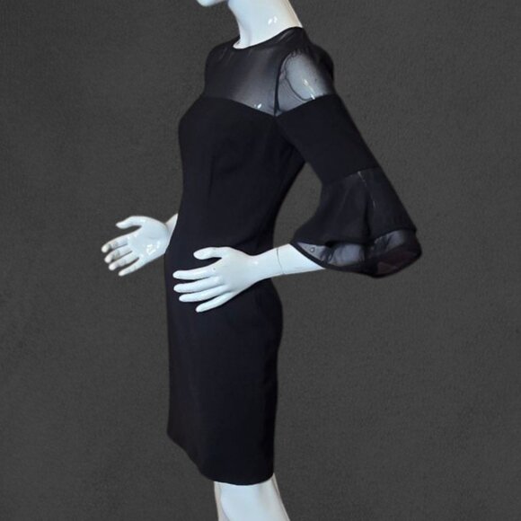 AIDAN MATTOX Black Tie Evening Bodycon Dress sz 10 - Picture 2 of 7